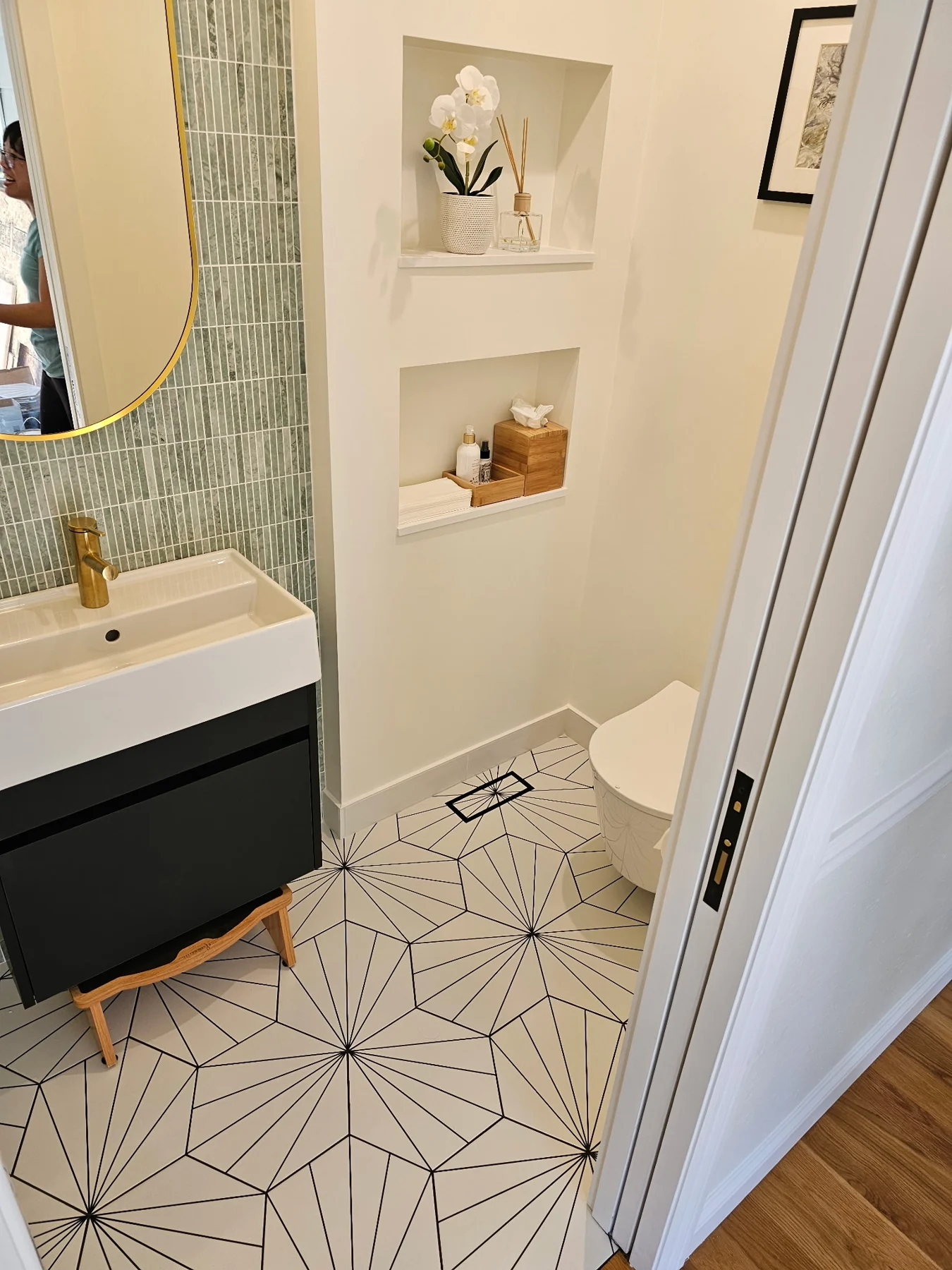 Geometric Tile & Vanity Detail