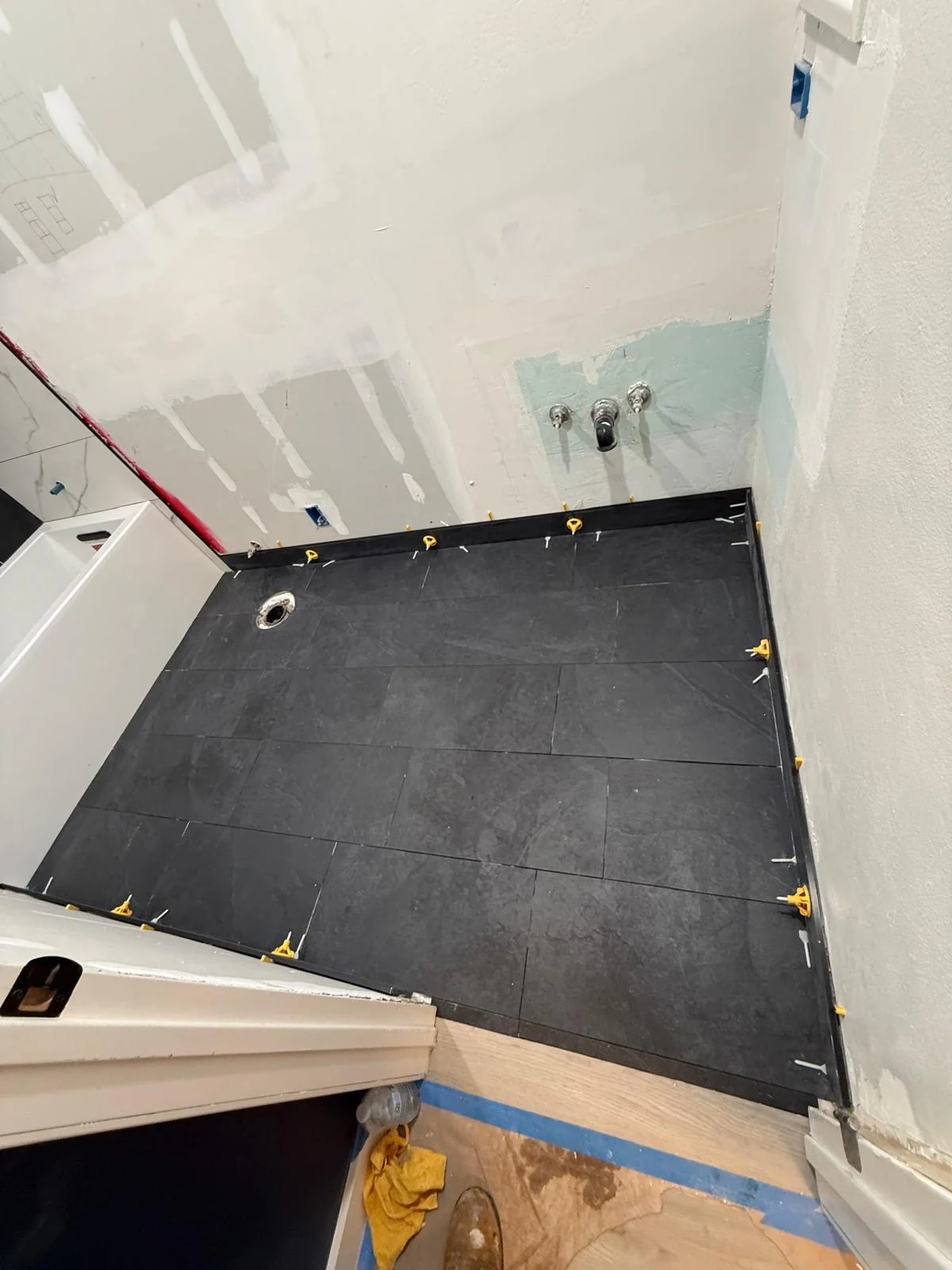 Large-Format Floor Tile Installation