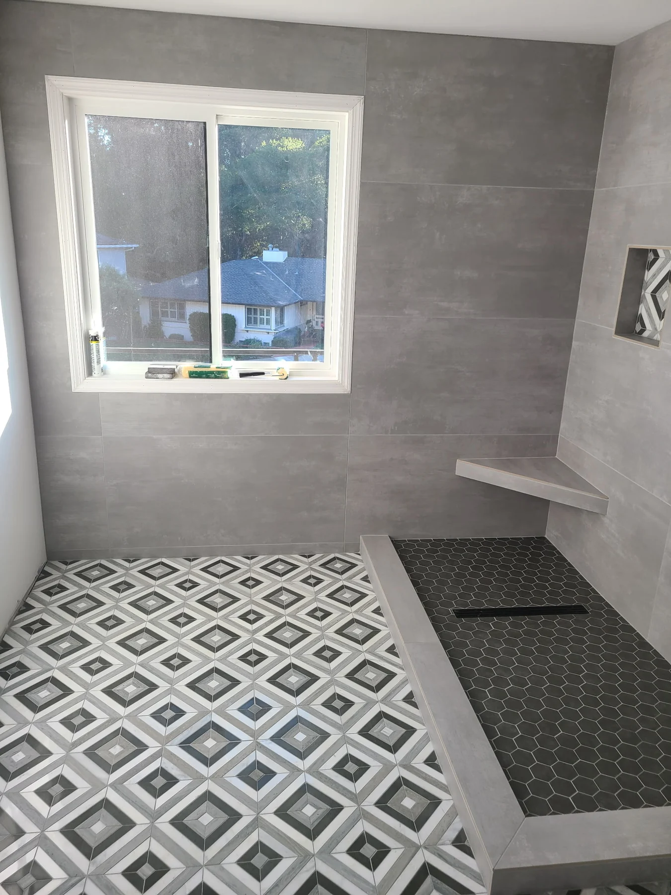 Geometric Floor & Shower Detail